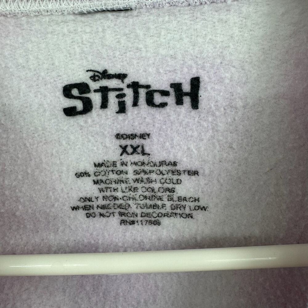 Disney Stitch Tie Dye 3D Logo Crewneck Sweatshirt Adult Size XXL Pink/Blue - Picture 8 of 11